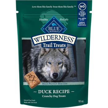 Blue Buffalo Wilderness Trail Treats Duck Biscuits Grain Free Dog Treats 10 oz