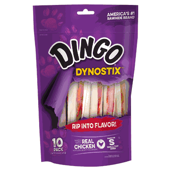 Dingo DynoStix Rawhide Chew Sticks for Dogs 10pk