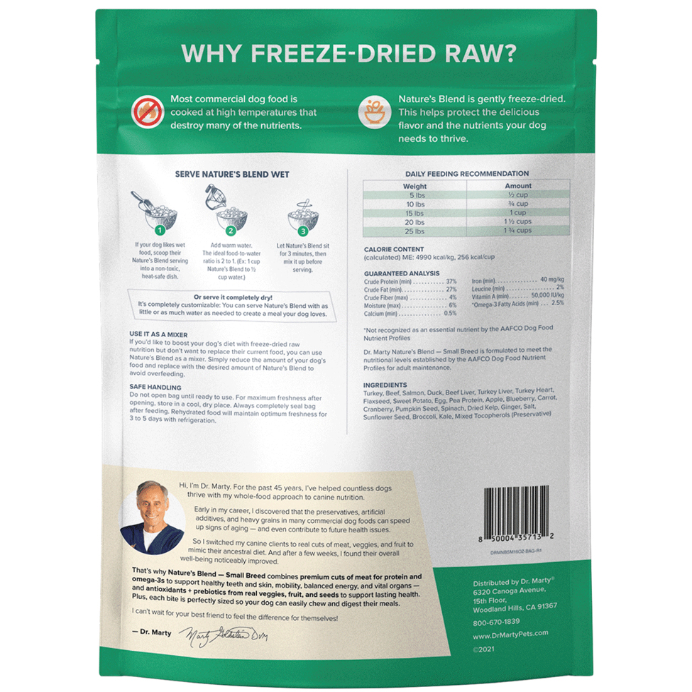 Dr. Marty Nature's Blend Small Breed FreezeDried Raw Dog Food 16oz