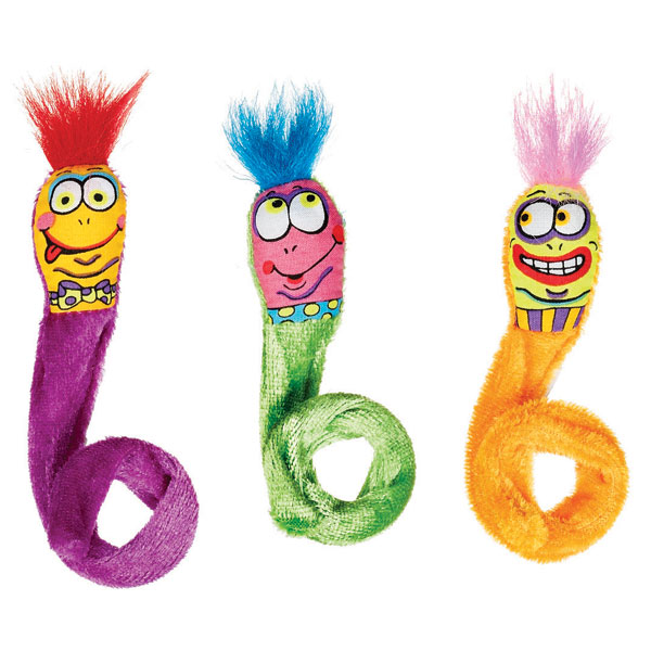 Fat Cat Springy Worms Catnip Toy 2pk