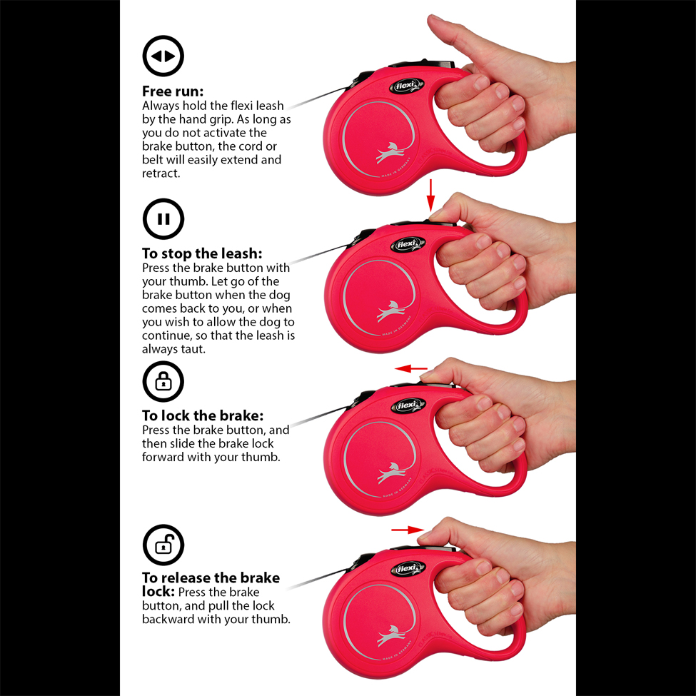 Flexi Classic MED Retractable Cord Leash 16 ft