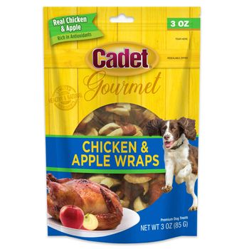 Cadet Chicken & Apple Wraps Dog Treats 3oz