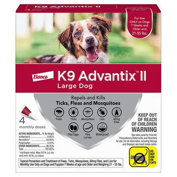 K9 Advantix II Flea & Tick Control for Large Dogs 21-55 lbs, 4pk