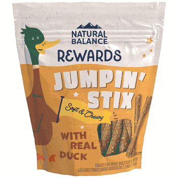 Natural Balance Jumpin' Stix Duck Grain Free Dog Treats 4oz