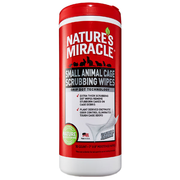 Nature's Miracle Small Animal Cage Scrubbing Wipes 30ct