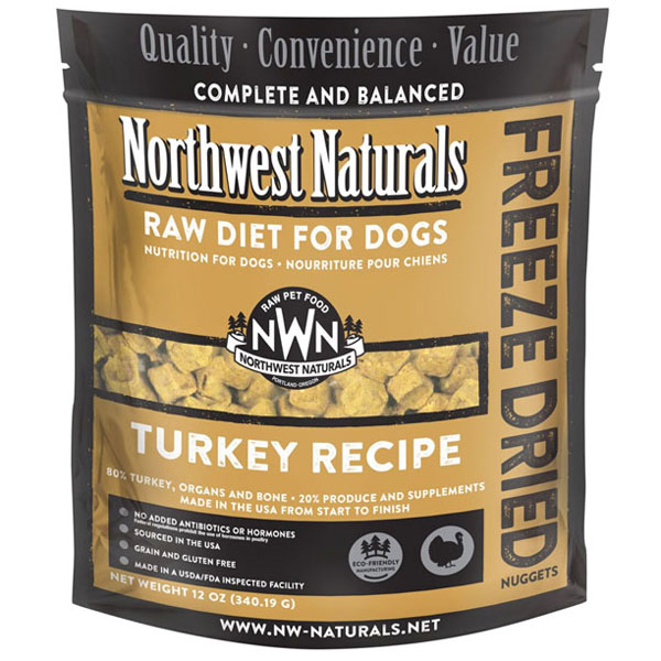 Northwest Naturals Raw Diet Freeze Dried Turkey Dog Food 12oz