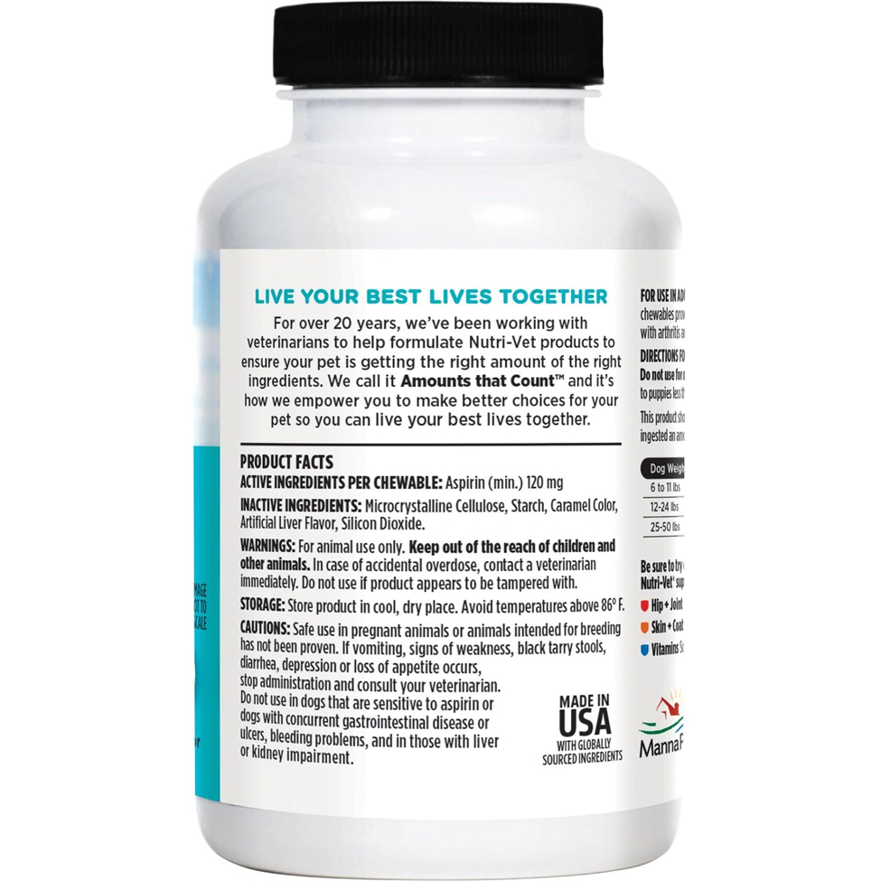 NutriVet Aspirin for Small Dogs Chewable 100ct