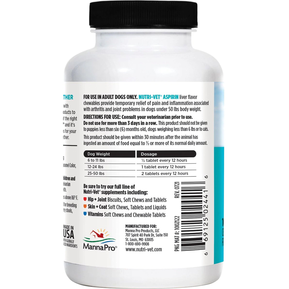 NutriVet Aspirin for Small Dogs Chewable 100ct