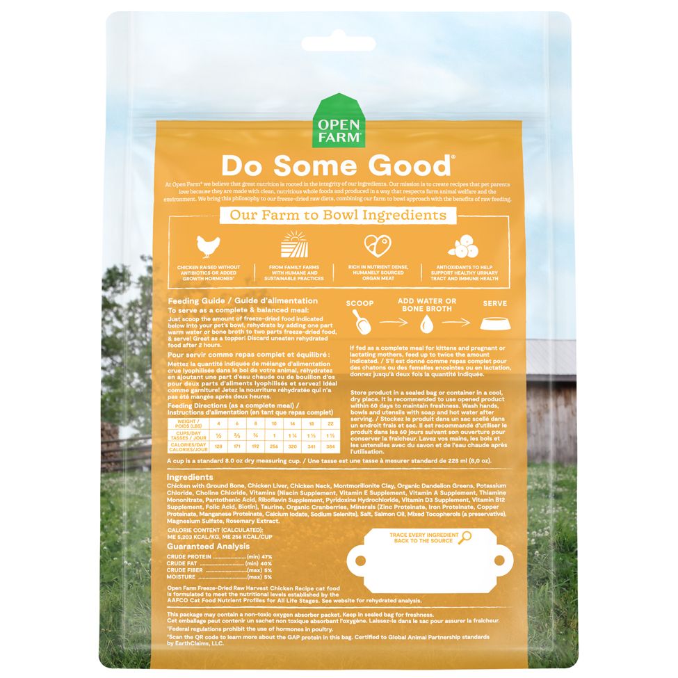 Open Farm Freeze Dried Raw Cat Food Chicken Recipe 9oz