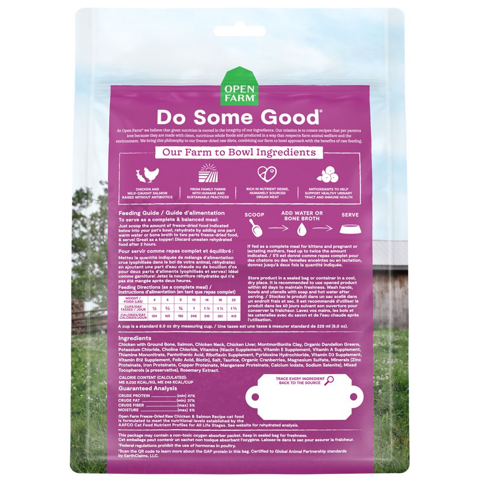 Open Farm Freeze Dried Raw Cat Food Chicken & Salmon Recipe 9oz