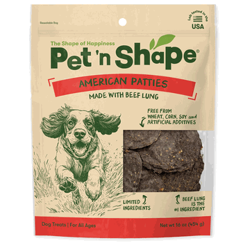 Pet 'n Shape American Patties Beef Lung Dog Treats USA Made 1 lb