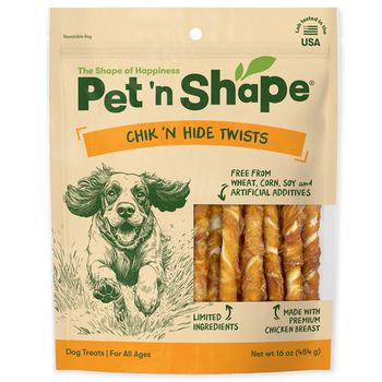 Pet 'n Shape Chicken Hide Twists Dog Treats 5", 16oz