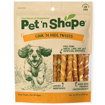 Pet 'n Shape Chicken Hide Twists Dog Treats 5", 32oz