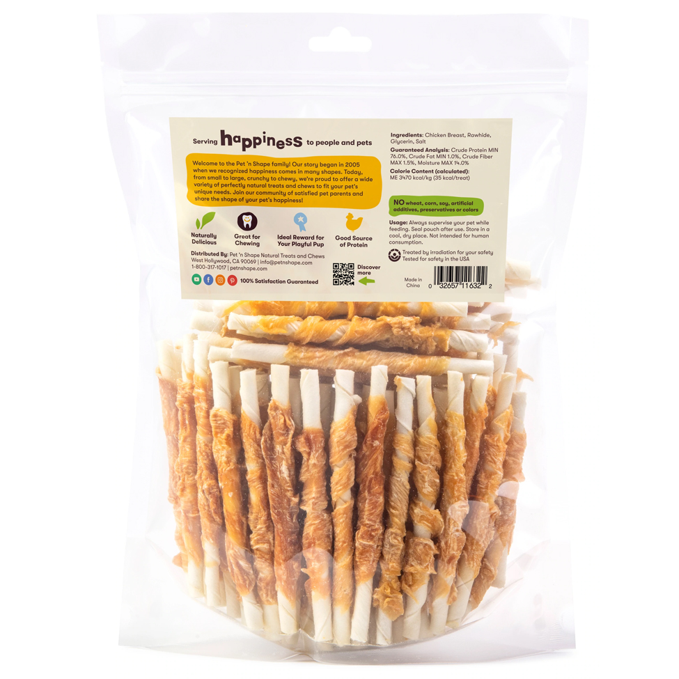 Pet 'n Shape Chicken Hide Twists Dog Treats 5", 32oz