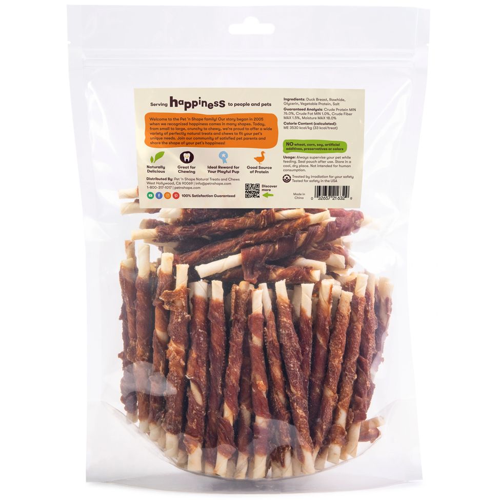 Pet 'n Shape Duck Hide Twists Dog Treats 5", 32oz