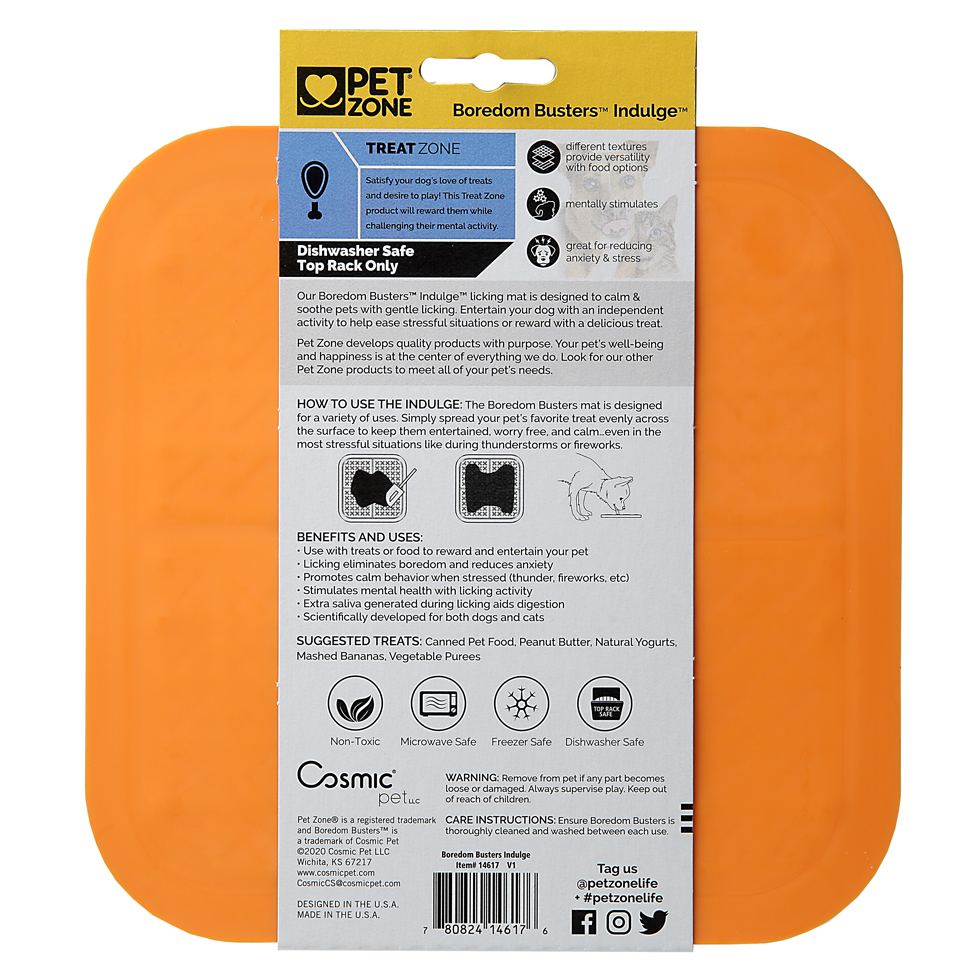 Pet Zone Boredom Busters Indulge Slow Feeder Licking Mat for Dogs & Cats