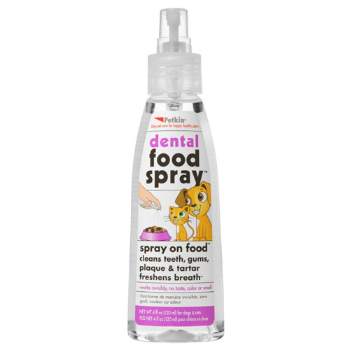 Petkin Dental Food Spray for Dogs & Cats 4oz
