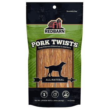 Redbarn Pork Twists Dog Treats 10ct