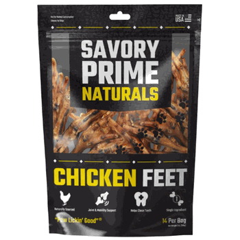 Savory Prime Naturals Chicken Feet Dog Treats 14ct