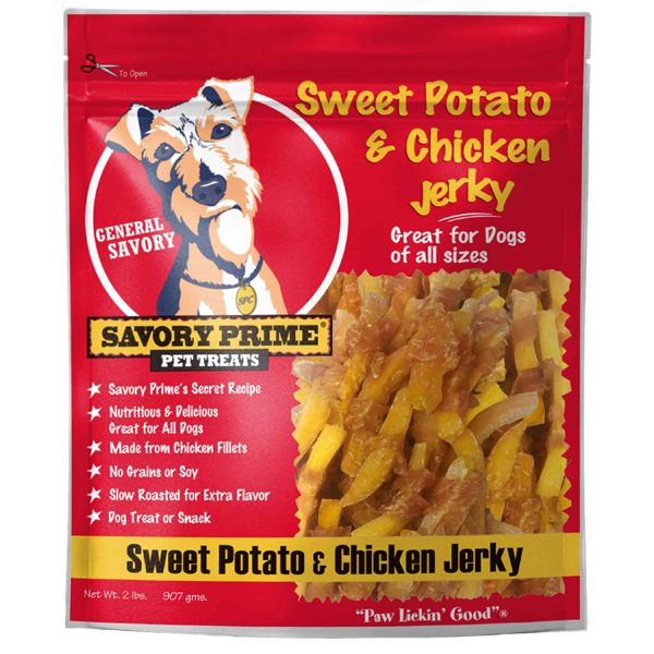 Savory Prime Chicken and Sweet Potato Jerky Dog Treats 2 lbs