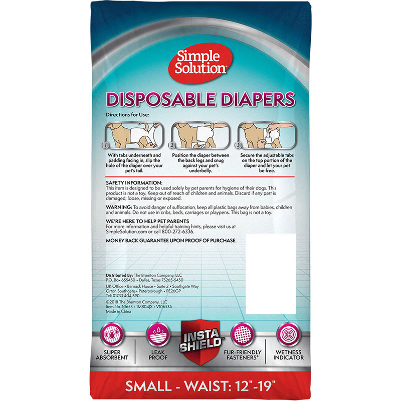 Simple Solution Disposable Dog Diapers Small 12pk