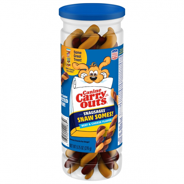 Canine Carry Outs Snausages Snaw Somes! Beef & Cheese Dog Treats 9.75oz
