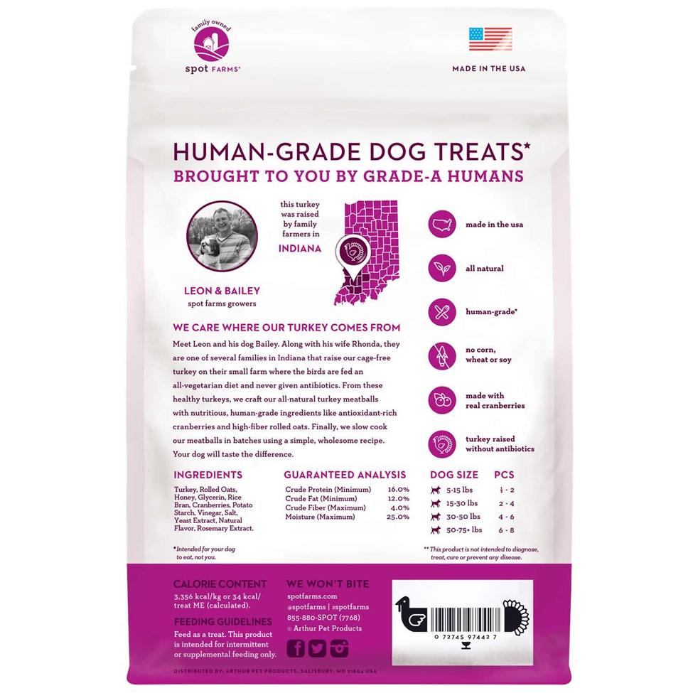 Spot Farms Turkey Meatball with Cranberries Dog Treats 12.5oz