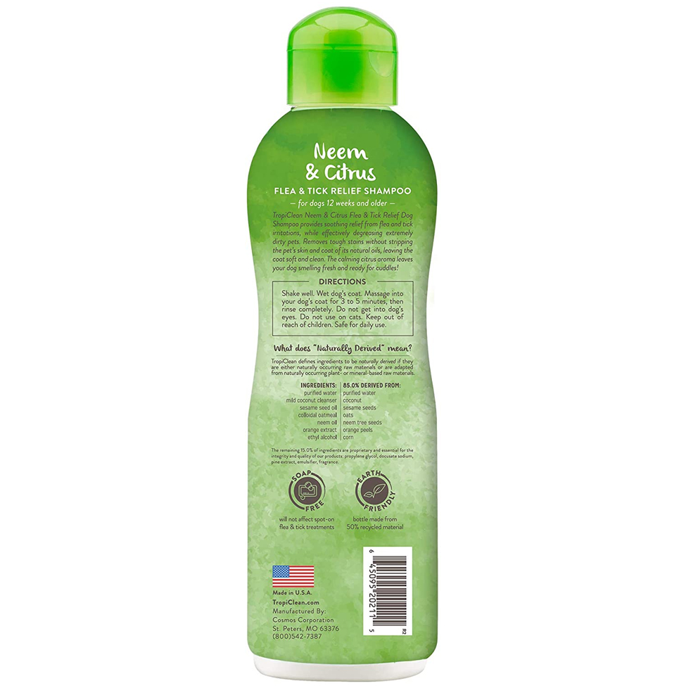 TropiClean Flea & Tick Relief Neem & Citrus Dog Shampoo 20oz