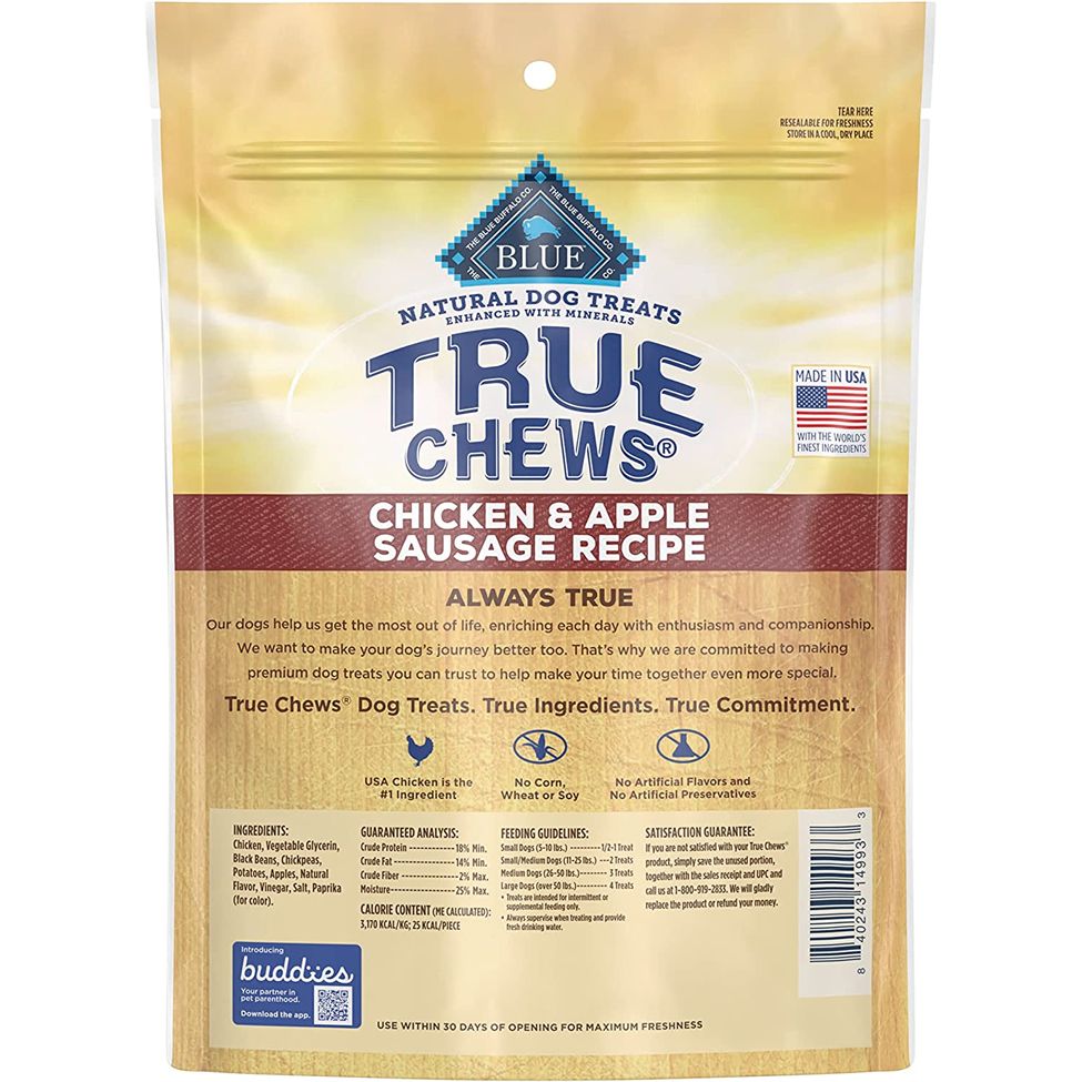 True Chews Chicken & Apple Sausage Dog Treats 12oz