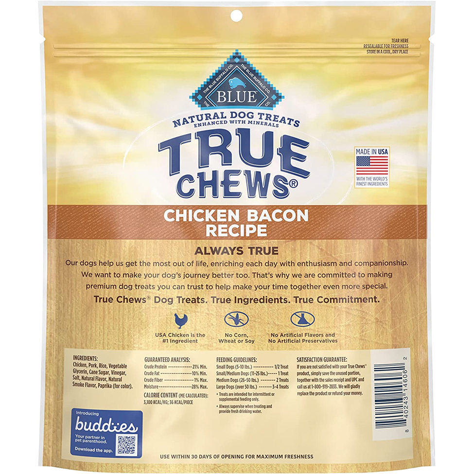True Chews Chicken Bacon Dog Treats 12oz