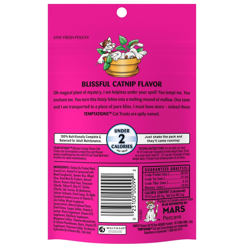 Temptations Blissful Catnip Flavor Cat Treats 3oz