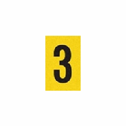 3 REFLECTIVE NUMBER 1 x1.5 inch BLACK ON YELLOW PACK OF 25