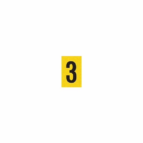 3 REFLECTIVE NUMBER 1 x1.5 inch BLACK ON YELLOW PACK OF 25