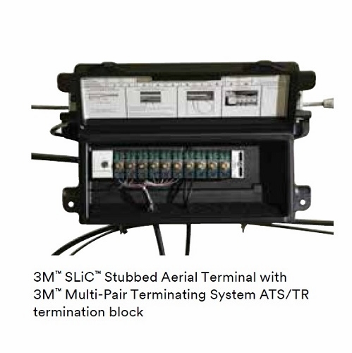 3M SAT-PI-10-L SLIC AERIAL STRAND TERMINAL WITH 10 PR ATS/TR BLOCK LEFT ENTRY 80611317787