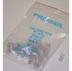 4-Conductor Handset Plug Pk/25 Plug For Stranded Handset4P4C 25 Per Pack