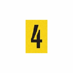 4 REFLECTIVE NUMBER 1 x1.5 BLACK ON YELLOW PACK OF 25