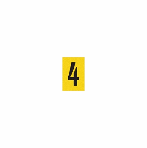 4 REFLECTIVE NUMBER 1 x1.5 BLACK ON YELLOW PACK OF 25