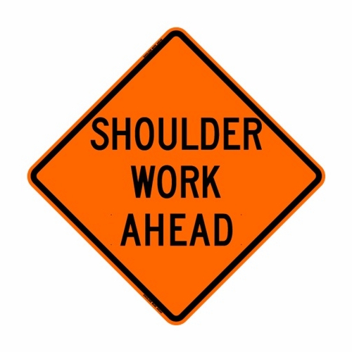 48 Inch   Inch Shoulder Work Ahead Inch  Premium Mesh Sign Rus