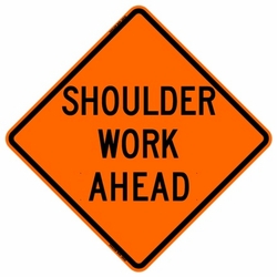 48 Inch   Inch Shoulder Work Ahead Inch  Premium Mesh Sign Rus