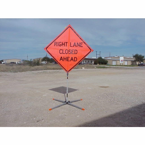 48 Inch   Inch Right Lane Closed Ahead Inch  Premium Mesh Sign
