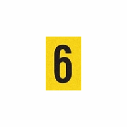 6 OR 9 REFLECTIVE NUMBER 1 x1.5 BLACK ON YELLOW PACK OF 25