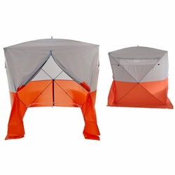 70 inch X70 inch X77 inch SHELTER UTILITY TENT MANHOLE TENT ORANGE SILVER 6X6X6