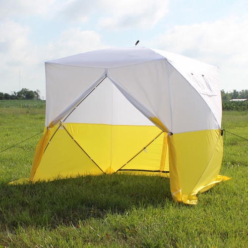 70 Inch X70 Inch X77 Inch  Shelter Utility Tent Manhole Tent Yellow White   6X6X6