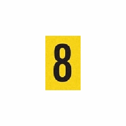 8 REFLECTIVE NUMBER 1 x1.5 BLACK ON YELLOW PACK OF 25
