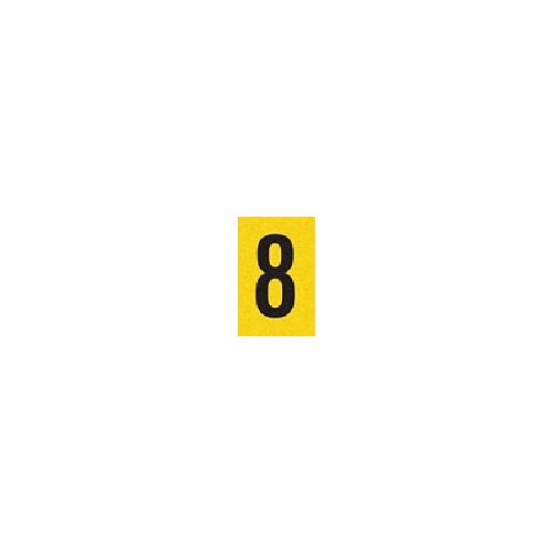 8  Reflective Number 1 X1.5  Black On Yellow Pack Of 25