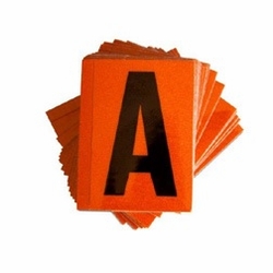 A BLACK ON ORANGE REFLECTIVE 1 X 1.5 PACK OF 25