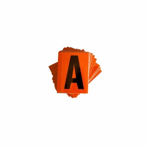 A BLACK ON ORANGE REFLECTIVE 1 X 1.5 PACK OF 25
