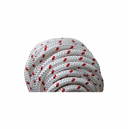 ALL GEAR AGPD12600 1/2 INCH X 600 FEET POLYDAC WHITE W RED TRACER HANDLINE ROPE