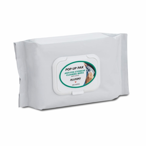 Allegro 0350-200Pu Eyewear Cleaning Wipes, Pop-Up Pak (200/Pak)