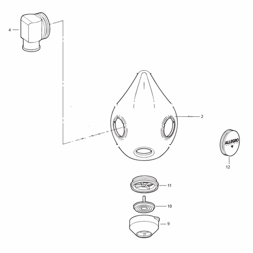 Allegro 100M Half Mask Skirt Assembly